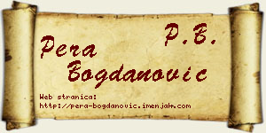 Pera Bogdanović vizit kartica